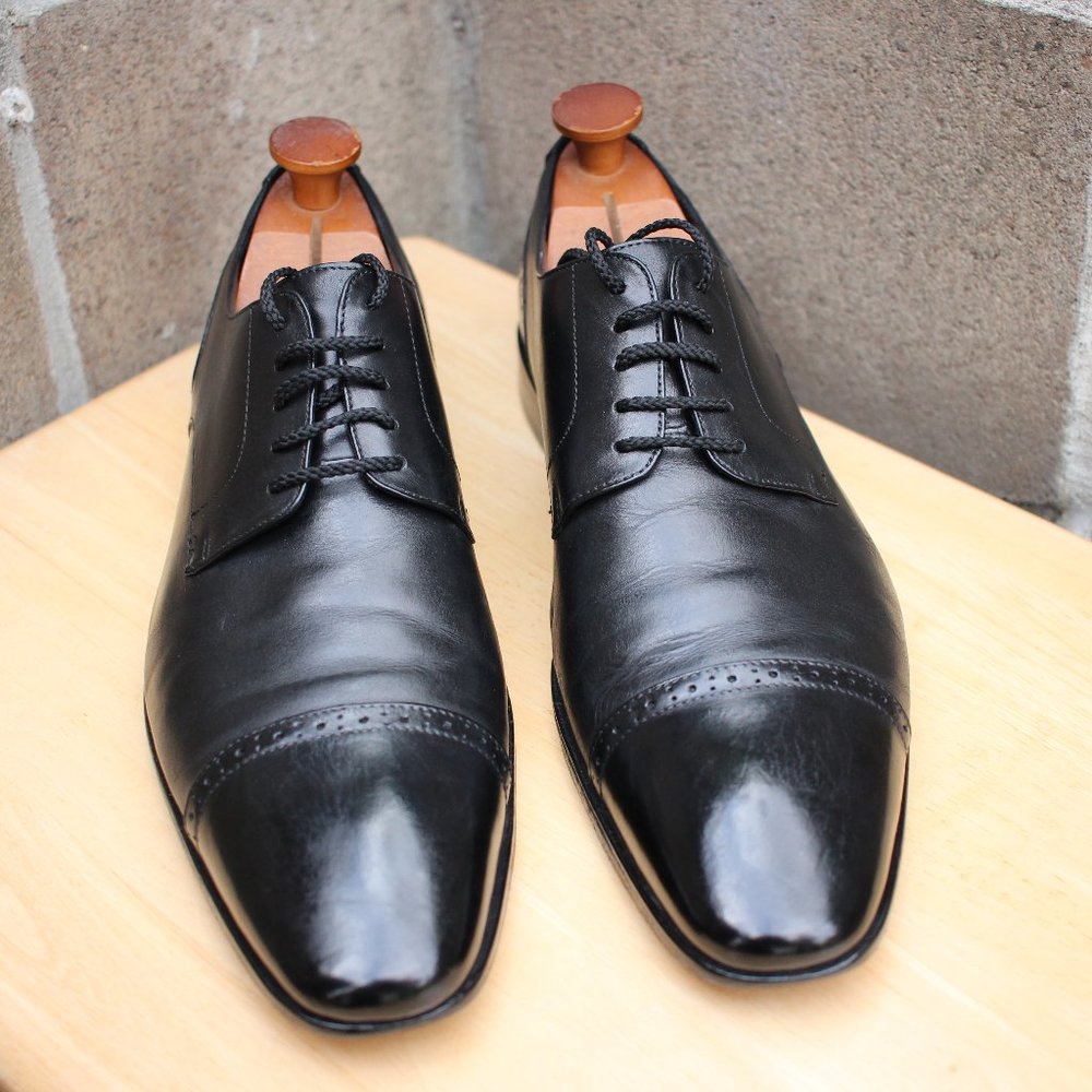 Hugo Boss Leather Cap-Toe Derbies